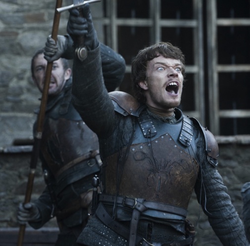 Theon Greyjoy celebrates