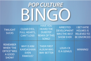 pop culture bingo