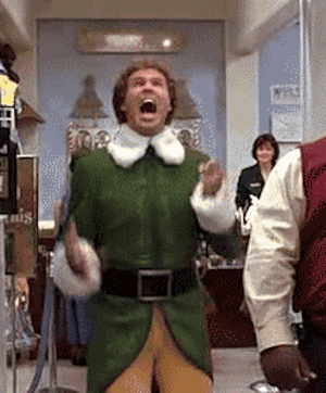 buddy the elf excited gif