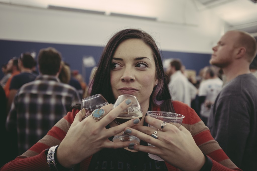 girl drinking craft beer