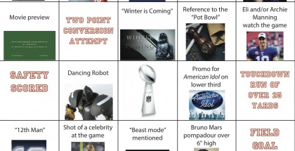 Super Bowl Bingo Card