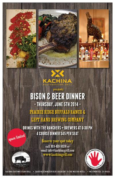 kachina southwestern grill  - bison and beer dinner - dbb