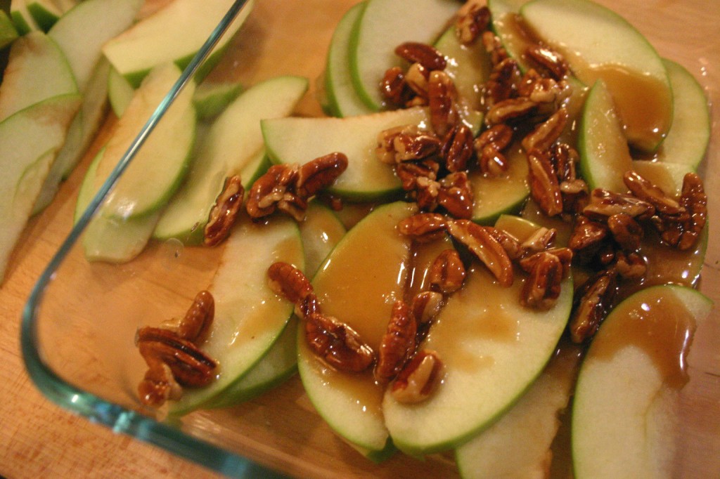 Drink and Spoon Pecan Caramel Apple Crisp