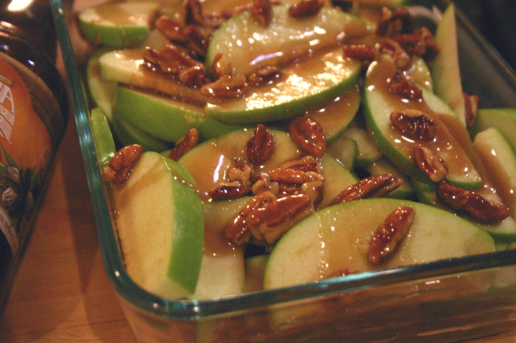 Drink and Spoon Pecan Caramel Apple Crisp