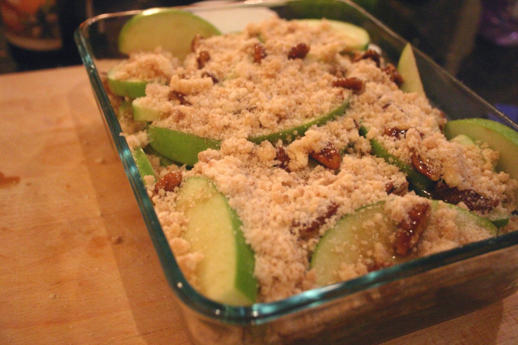 Drink and Spoon Pecan Caramel Apple Crisp