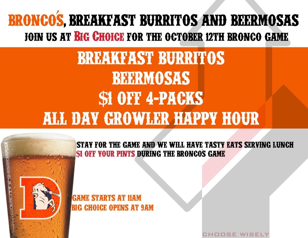 broncos  breakfast burritos and beermosas - dbb - 10-12-14