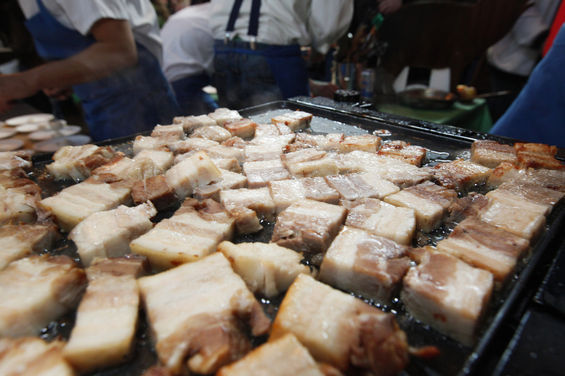 pig bellyin' - denver bacon & beer fest - 2012 - photo courtesy of Westword
