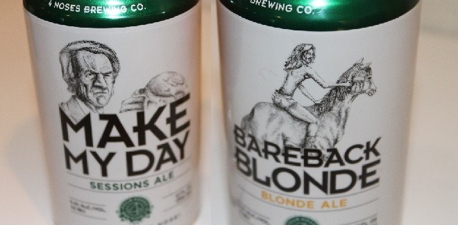 4 Noses Brewing Co. | Bareback Blonde Ale and Make My Day Session IPA