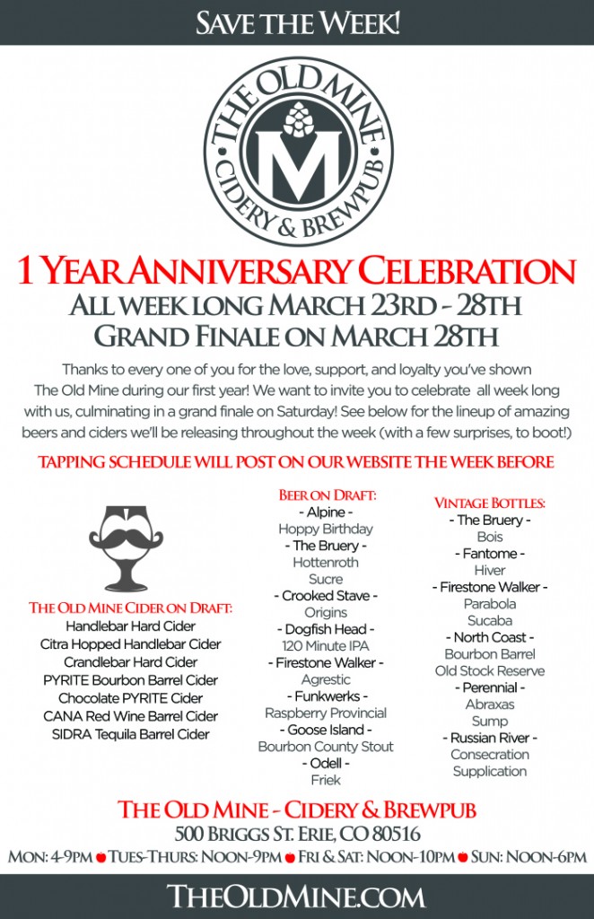 one-year-celebration at the old mine - poster2