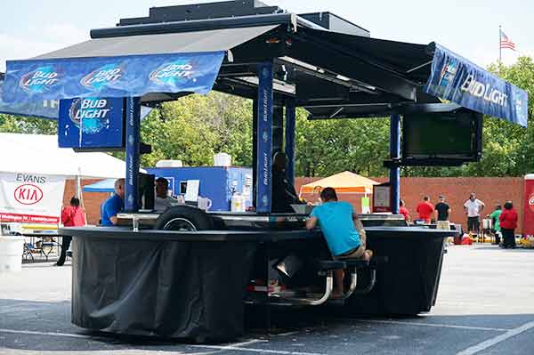 Bud Light gazebo is empty at beer festival