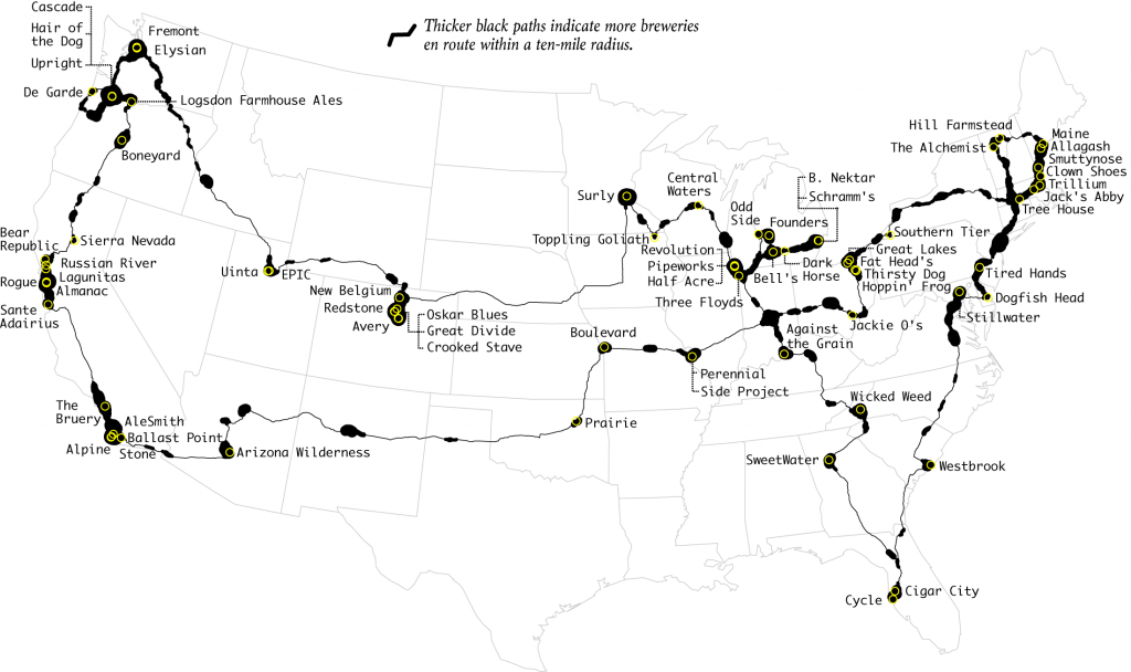 ultimate brewery road trip map
