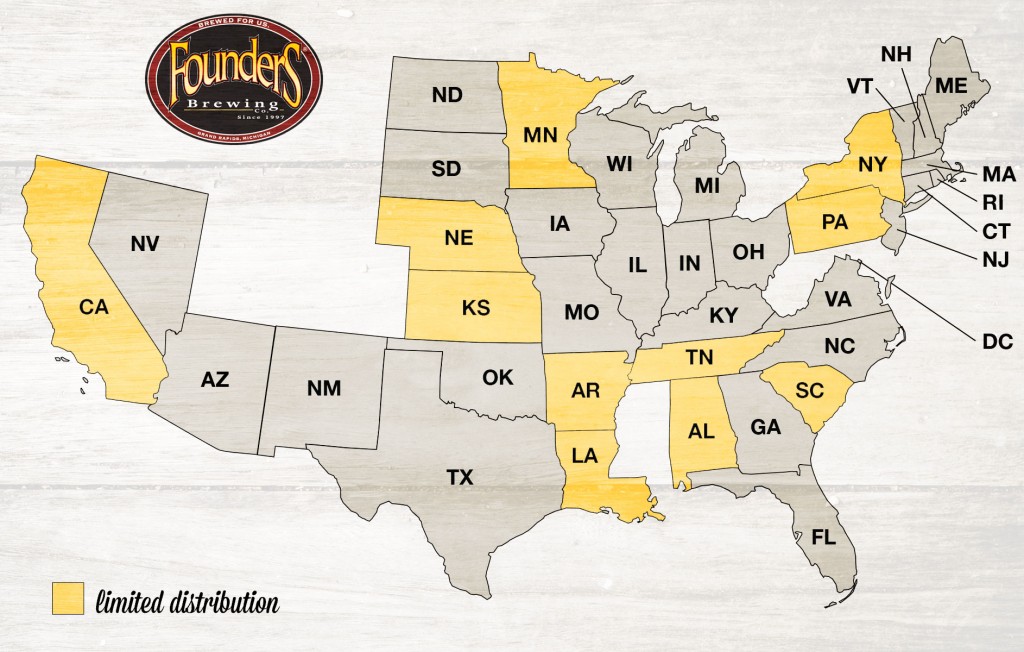 Founders Distribution Map