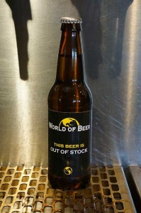 World of Beer Out of Stock bottle for place holding