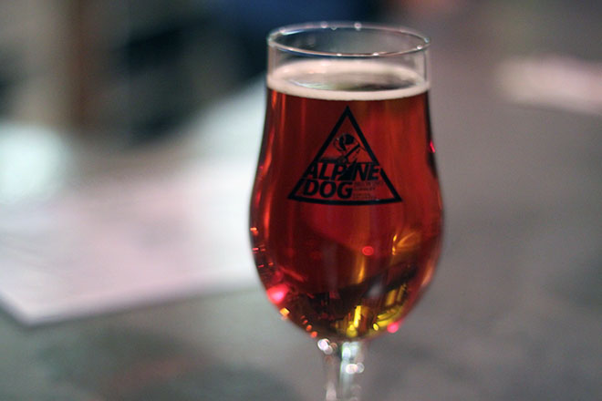 Bourbon Barrel-Aged Peach Pale Ale by Alpine Dog Brewery