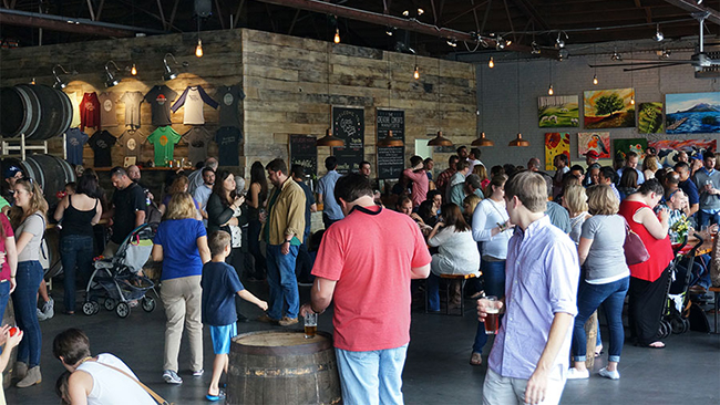 The crowd at Bresta Fiesta, held by Creature Comforts in Athens, Georgia, on Saturday, Oct. 24. (Photo: John Pylant)