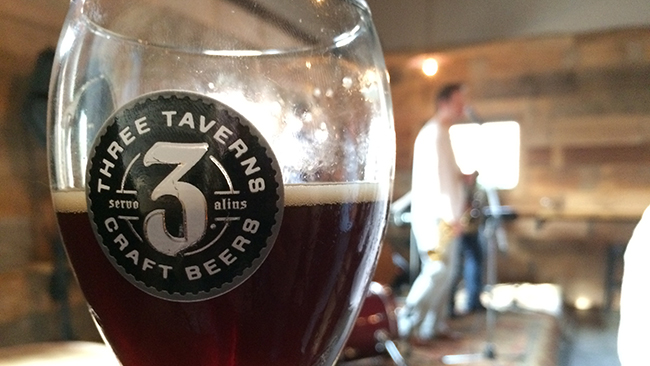 Three Taverns Feest Noel featured on tap at the brewery's holiday party. (Jess Baker/PorchDrinking.com)