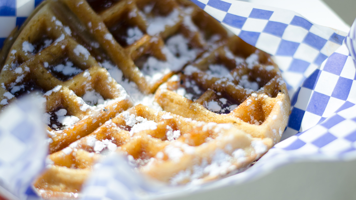 Waffles from Nana G's food truck at Wild Heaven's Galentine's Day. (Credit: Anna Norris)