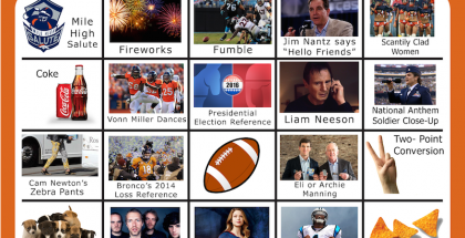 Super Bowl 50 Bingo Board