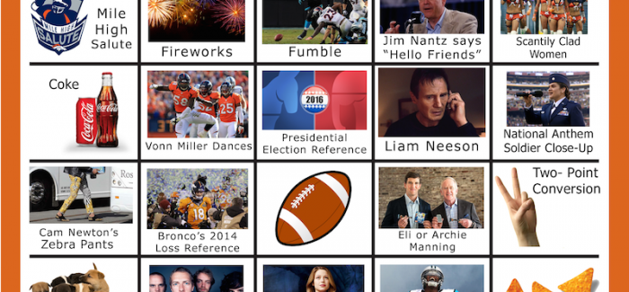 Super Bowl 50 Bingo Board