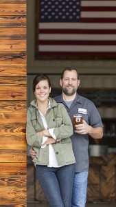 Meredith Sutton and Kevin Ryan at Service Brewing Co. in Savannah, Georgia. (Credit: Adam Kuehl)