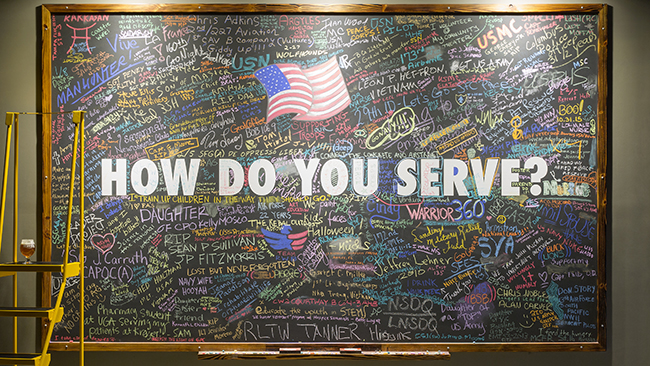 The service board at Service Brewing Co. In Savannah, Georgia. (Credit: Adam Kuehl)