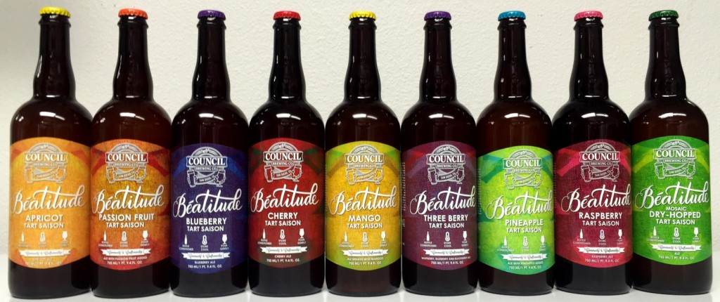 A line-up of the Beatitude series of Saisons.