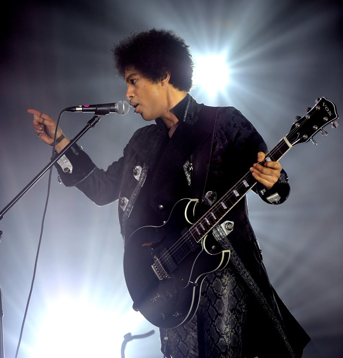 Prince and 3RDEYEGIRL perform at Vogue Theatre on April 15, 2013 in Vancouver, Canada. (Photo by Kevin Mazur/WireImage)