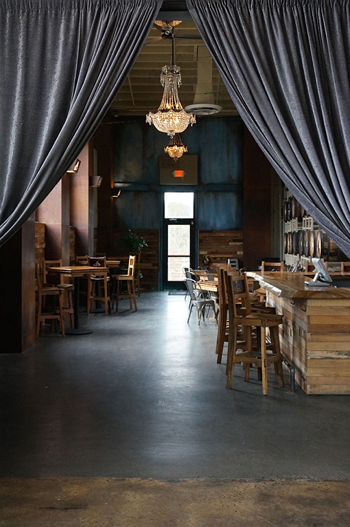 Barrel serving room at Catawba Brewing Co.