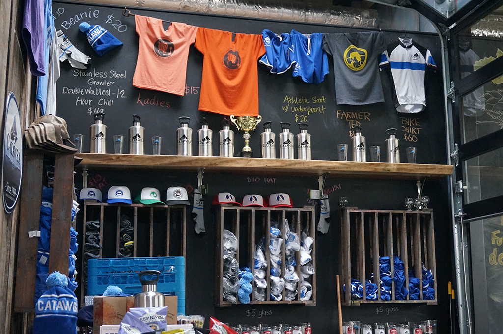 Gift shop at Catawba Brewing Co.