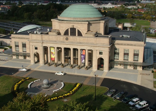 Overhead view of Science Museum of Virginia building.