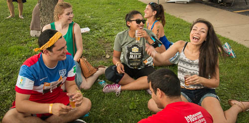 Last year’s attendees refueling after the run.