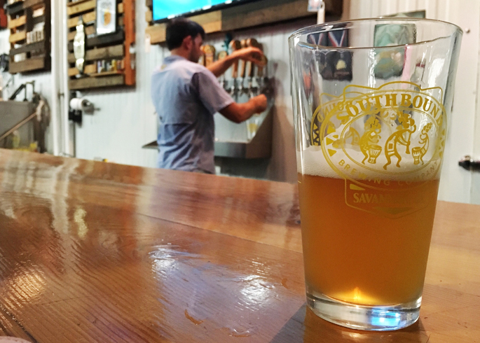 Southbound Brewing Co. bar-top glass of beer