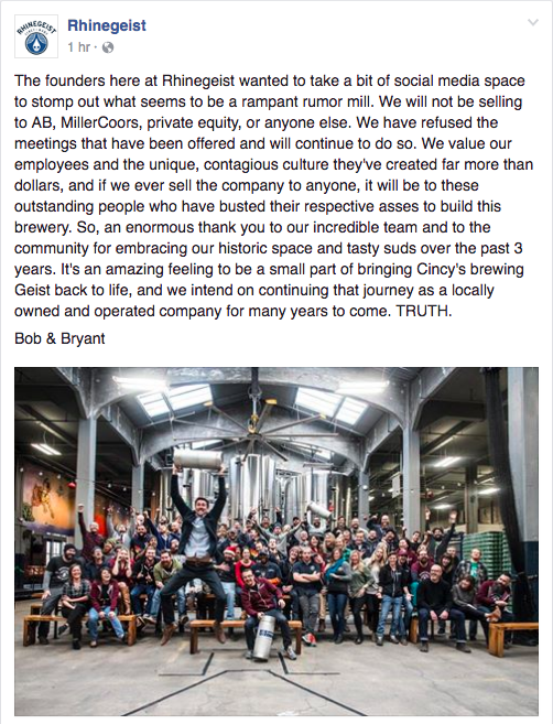 Rhinegeist remains independent