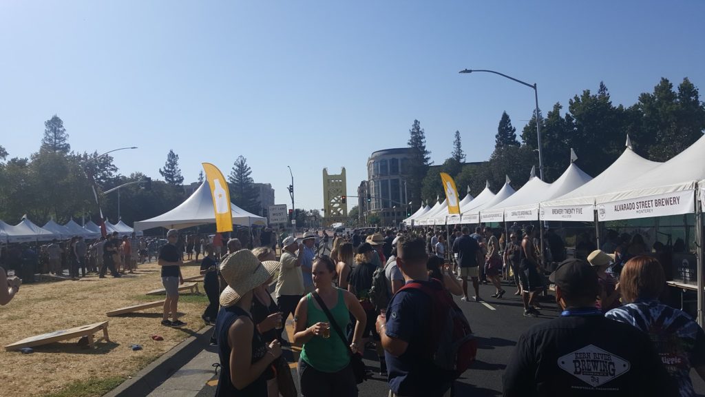 CA Craft Beer Summit in front of the iconic Tower Bridge in Sacramento.