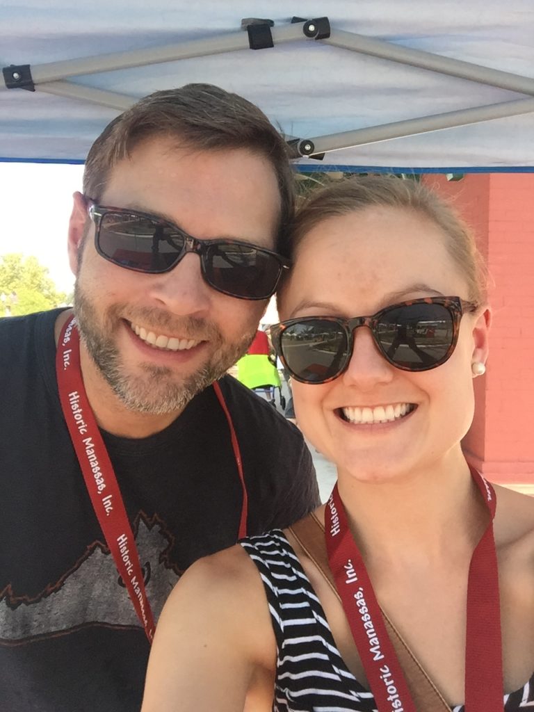 Photo via Stacey Goers. Happy beer-drinking volunteers.