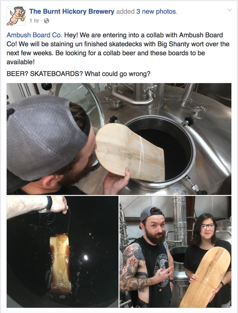 Burnt Hickory Brewery Facebook Post