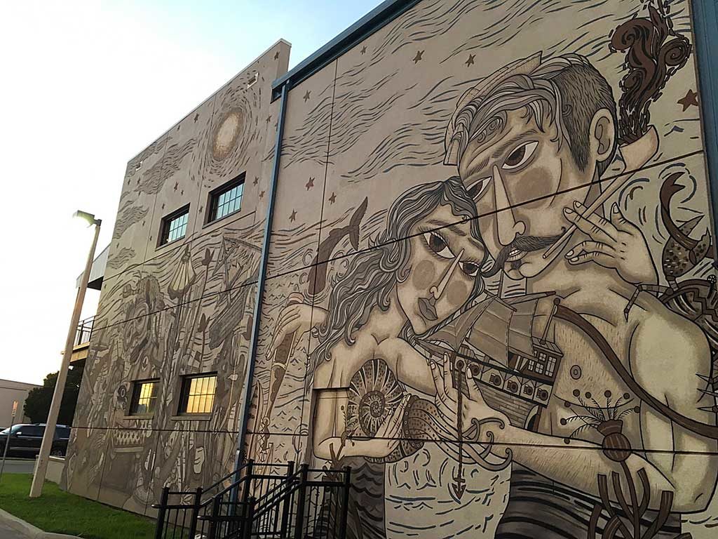 Coppertail Brewing building mural Tampa Florida