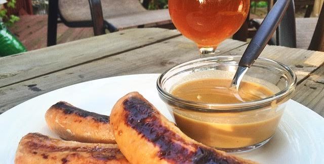 Spicy Honey Beer Mustard Dipping Sauce with Oskar Blue’s Old Chub