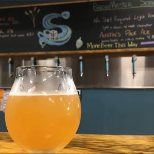 Savannah River Brewing Co. Witty Belgian Witbier with blood orange chalk menu