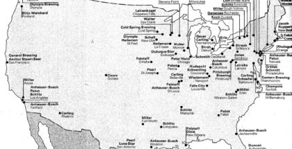 1977 Map of Breweries in United States