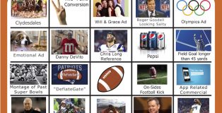 2018 Super Bowl Bingo Board