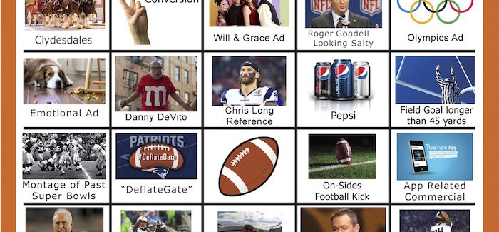 2018 Super Bowl Bingo Board