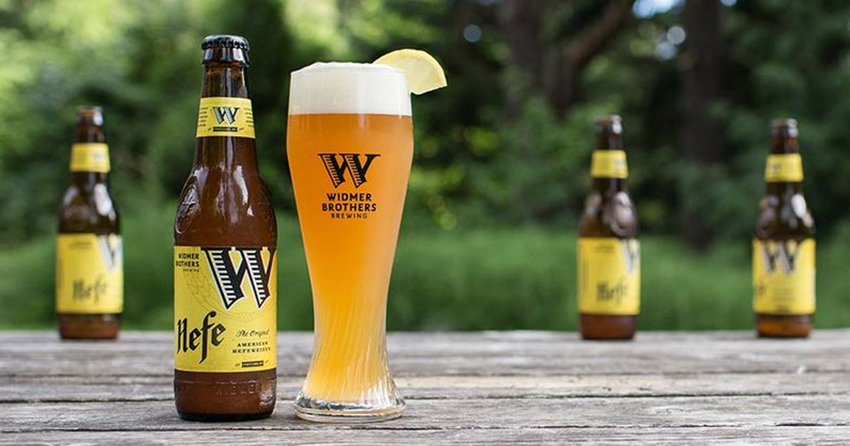 WIDMER BROTHERS Brewery PINT GLASS HEFE AND HOOPS Hefeweizen Portland Oregon