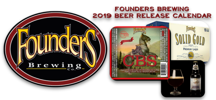 Founders Brewing 2019 Beer Release Calendar