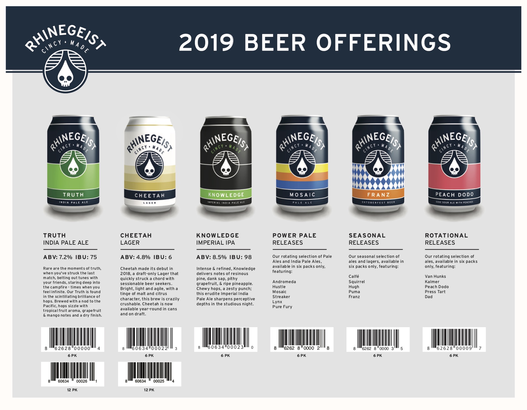 2019 Beer Release Calendars - Rhinegeist