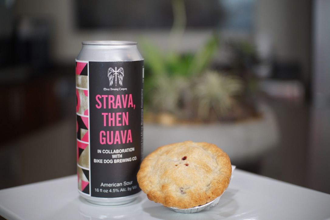 National Pie Day Beer + Pie Pairings Mraz and Bike Dog Strava then Guava and Strawberry Rhubarb Pie