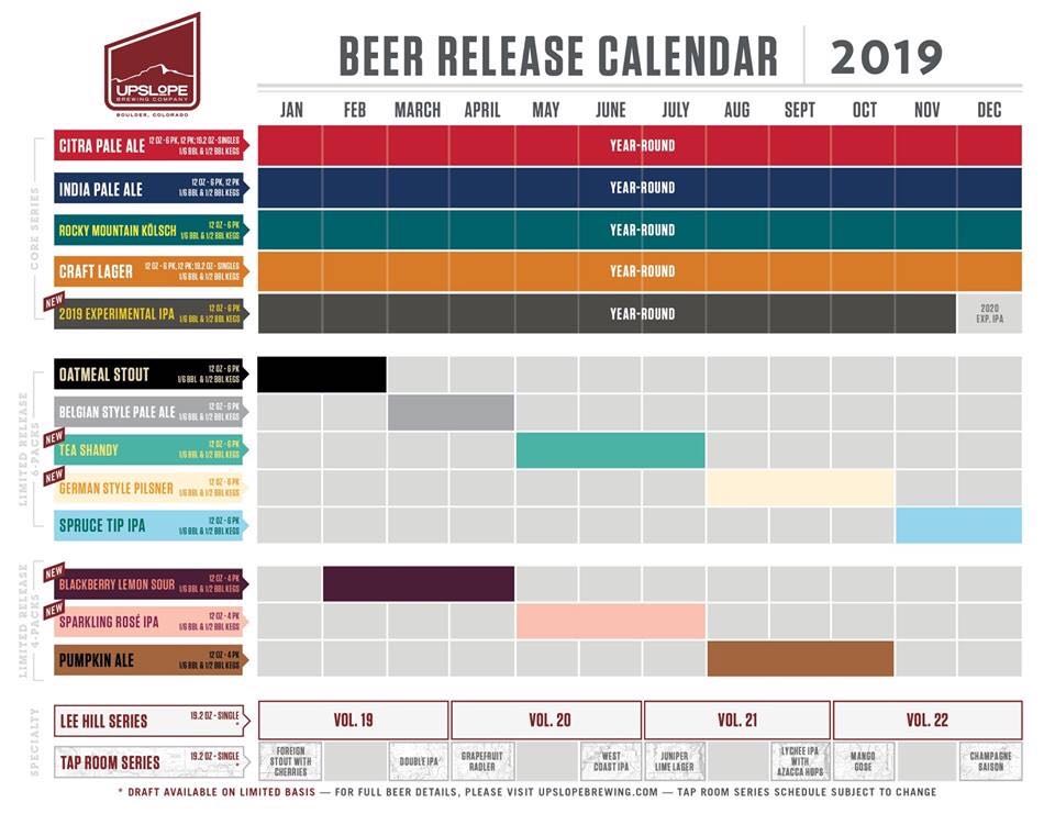 2019 Beer Release Calendar