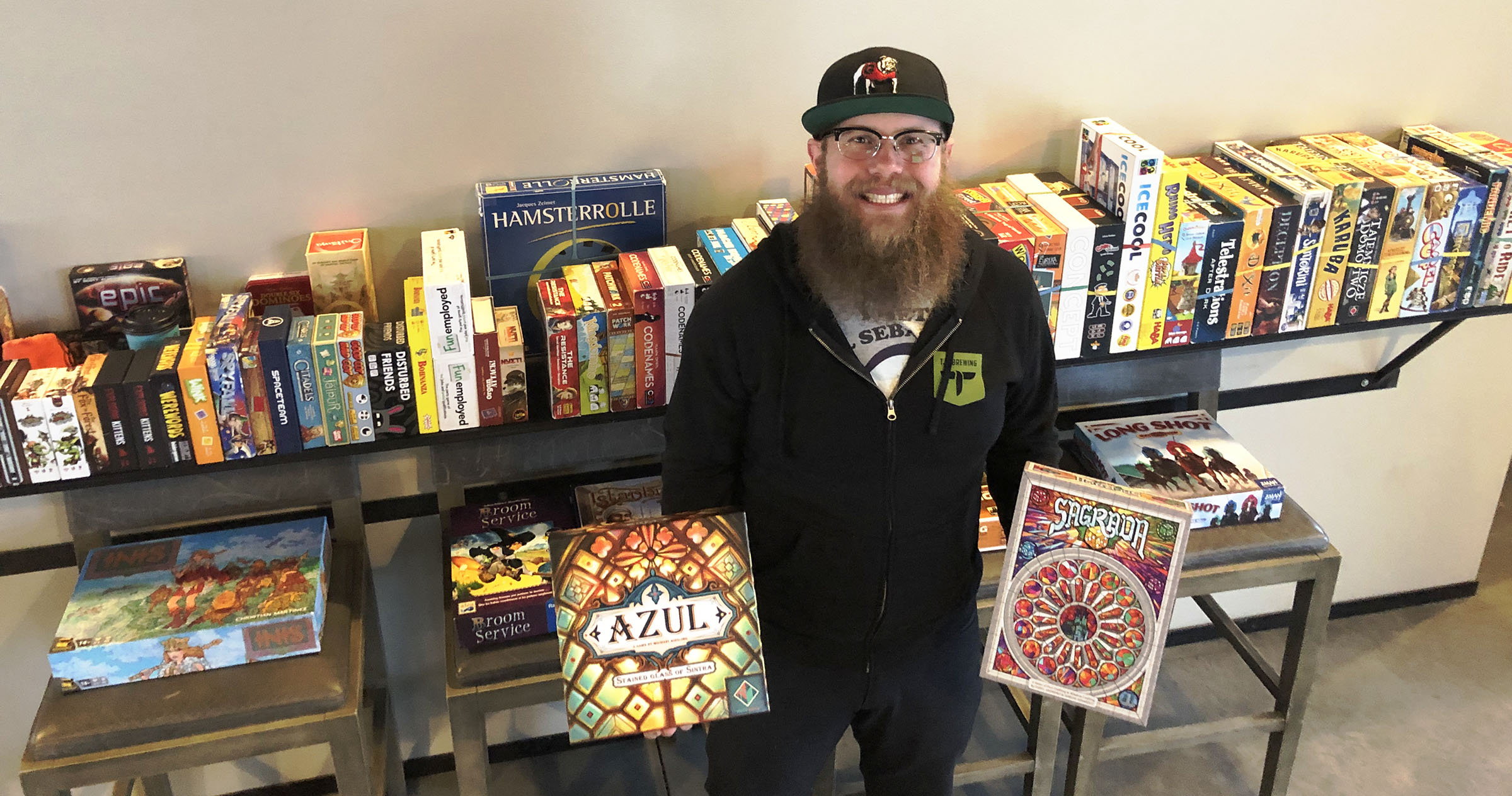 Jarrett Miller of Ales & Allies hosts weekly game nights each Wednesday at Salt Lake's TF Brewing.