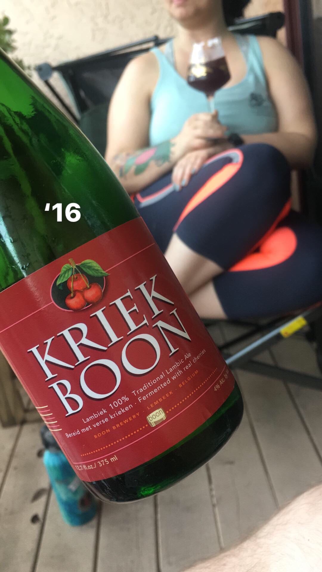 kriek boon on the porch