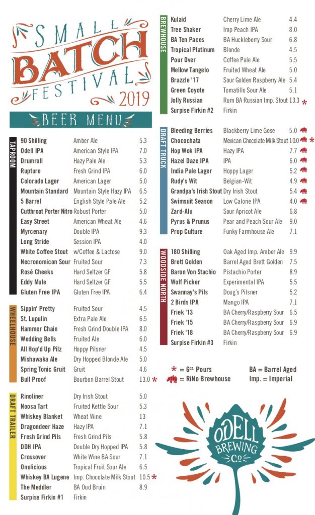 odell small batch fest pour list